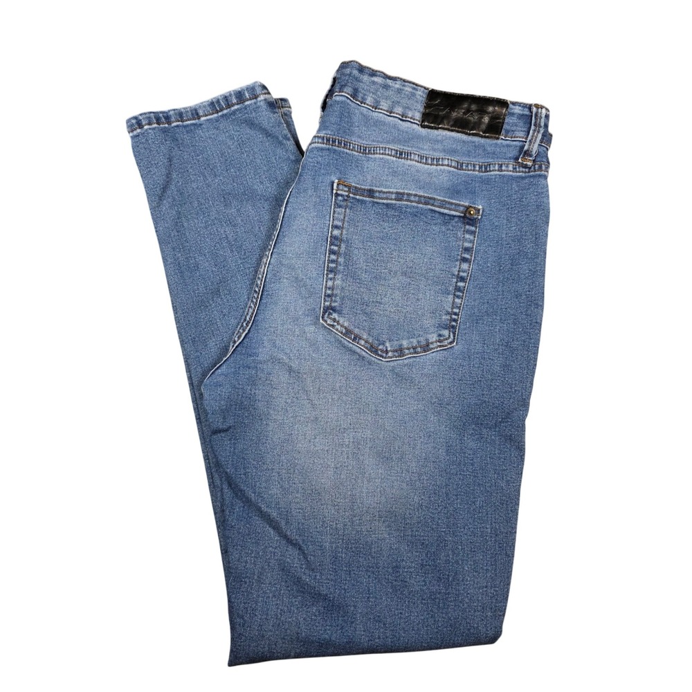 Tahari Womens Medium Wash Skinny Jeans Stretch Denim Casual Blue W38